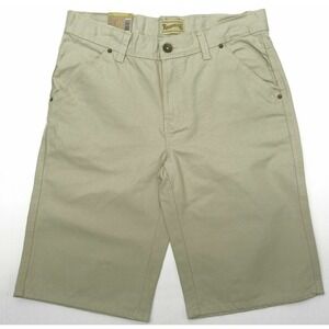 Roebuck and Co Canvas Shorts Men 36 Durable Workwear Cotton Flat Front Sand